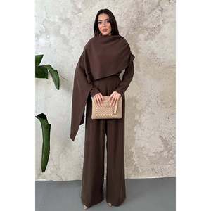 ชุดแฟชั่นผู้หญิงเอลิซา สีน้ำตาล พร้อมเสื้อคลุม-สีน้ำตาล - Product Image 1