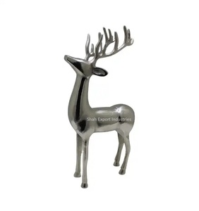 Esculturas de ciervos de rienda de aluminio decorativas de escritorio, estatua recubierta de negro, esculturas de animales para decoración de mesa de Navidad - Product Image 6