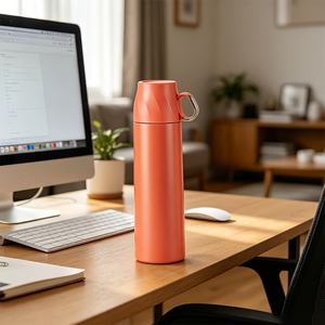 CL 500ml 304 Stainless Steel Vacuum Insulated <b>Thermos</b> <b>Bottle</b> with Cup Lid Handle for Office Car Travel - Product Image 1