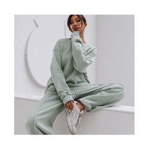 100% exportation orientée grande taille tenue décontracté mode 2 pièces ensemble survêtement sweat pantalons de survêtement survêtement pour femmes du Bangladesh - Product Image 1