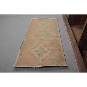 Alfombra turca Vintage de 150cm X 330cm, tejido plano de lana de retazos beige y verde para decoración para sala de estar, 4m de ancho con respaldo de látex - Product Image 2
