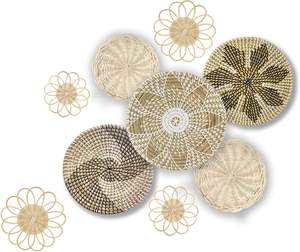 Guirlandes de jasmin blanc moderne Art mural en jute Patio extérieur Diwali toile de fond de fête de mariage indien Mandup décoration de scène de luxe - Product Image 5