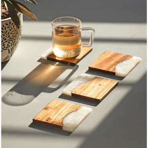 Handmade Custom Live Edge Wood And Black Epoxy Resin <b>Coasters</b> Set Modern Home <b>Drink</b> <b>Coasters</b> Unique Wooden Bar Accessories Gift - Product Image 2