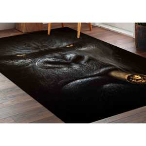 Tapis imprimé avec des animaux gorilles, design unique, grand tapis, décoration de chambre d'enfant, tapis fin non tissé - Product Image 2