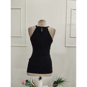 Blusa de Viscosa con Cuello Redondo y Estampado de Leopardo en un Lado para Mujer, 37922 - Negro - Product Image 5