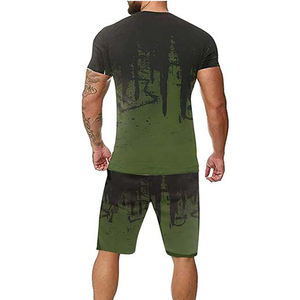 Ropa informal de manga corta para hombre, trajes personalizados de estilo de gimnasio, conjunto de pantalones cortos para trotar, OEM, novedad de verano, venta al por mayor - Product Image 2