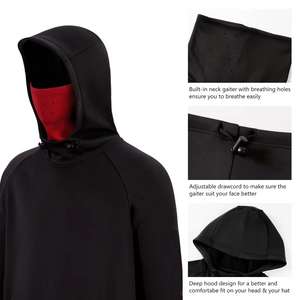 Pull personnalisé épais épais 100% coton surdimensionné cagoule à capuche épaule tombante Double fermeture éclair Style Streetwear sweats à capuche pour hommes - Product Image 4