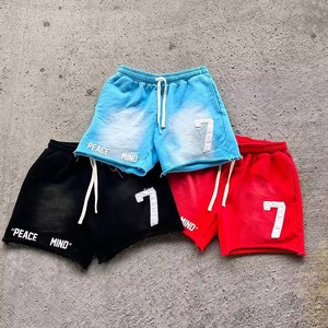 Logotipo personalizado de alta calidad de talla grande 100% tela de algodón pantalla de seda verano corto hombres Casual corto - Product Image 4