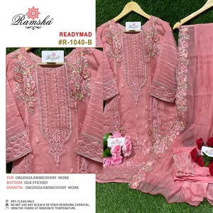 Costume pakistanais prêt à l'emploi de concepteur de broderie d'organza de conception attrayante pour l'occasion de mariage et de festival - Product Image 2