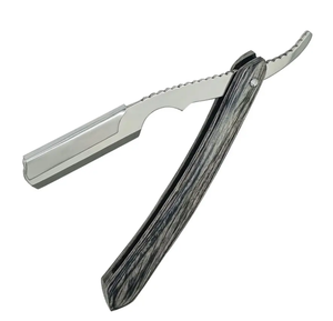 Rasoir de barbier pointu en acier inoxydable à bord droit professionnel pliant rasage barbe support de coupe - Product Image 3