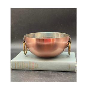 Tazón decorativo Chapado en cobre de acero inoxidable Premium con mango de diseñador Tazón de tuerca de condimento de calidad Premium Tazón de gran oferta - Product Image 1