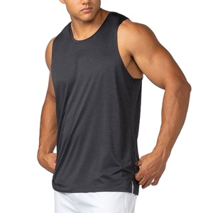 Camiseta sin mangas de moda urbana para hombre, con corte, de secado rápido, antiencogimiento, para gimnasio, entrenamiento, jersey, corte largo, ideal para verano. - Product Image 2