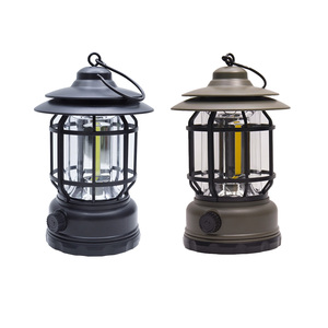 HYUGA COB LED al aire libre Camping RETRO luz recargable blanco cálido clásico vieja escuela linterna atmósfera lámpara tienda de luz - Product Image 1