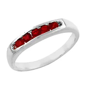 Bague vintage en argent, rubis et diamants pour femmes, plaquée or blanc 18 carats, cadeau de mariage parfait, bijoux - Product Image 2