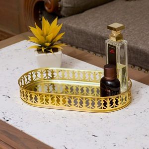 Plateaux décoratifs en métal doré de haute qualité, style Décomaze Vienne, pour la décoration de la maison et de la cuisine - Product Image 5