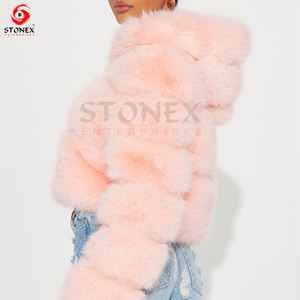 2023 Wholesale Custom <b>Women</b> Faux Fur <b>Coat</b> & Jacket <b>Winter</b> Outwear Knitted Breathable - Product Image 2