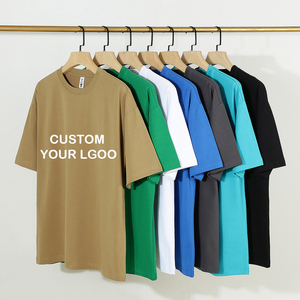 เสื้อยืดโอเวอร์ไซส์สำหรับผู้ชายเสื้อยืดผ้าฝ้าย100% เปล่าสำหรับผู้ชายขายส่งโลโก้ออกแบบได้ตามต้องการ - Product Image 2