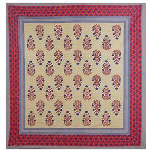 Ensemble de draps en coton 240 TC à fleurs rouges, taille super king, avec 2 taies d'oreiller, édredon, draps-housses, trio (SHKV1082) - Product Image 4