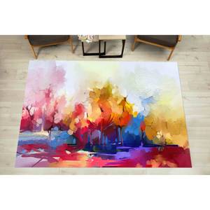 Tapis abstrait coloré : Art moderne, tapis d'appoint antidérapant, tapis doux non tissé - Product Image 5