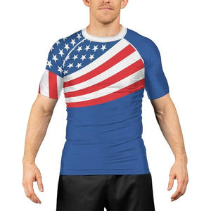 Camisetas de Compresión Deportivas para Adultos con Diseño de Bandera Estadounidense, Manga Corta, Poliéster y Elastano, Protección UV - Product Image 6