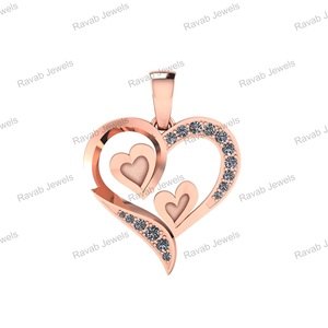 925เงินแท้คุณภาพสูงเครื่องประดับแบบสั่งทำหัวใจคู่ขอบเรซินว่างเปล่าน่ารักสำหรับผู้หญิงของขวัญแต่งงานจี้ - Product Image 3