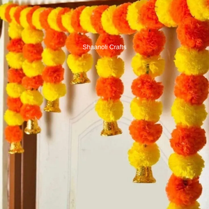 Hot Sale Handmade Durable Eco-Friendly Marigold Garland Flower String for Indian Weddings Bells Pooja <b>Mandir</b> Main Door Home - Product Image 2