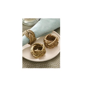 Vente en gros pas cher Anneau de serviette en rotin pour décoration de table avec strass et bling Anneau à boucle pour serviette de table - Product Image 1