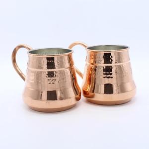 Mug à café en cuivre martelé, design artisanal, mugs à bière en acier inoxydable avec poignée - Product Image 2