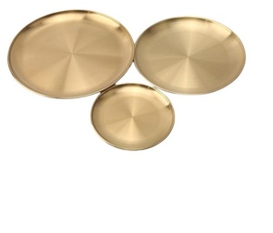 Bandeja de barra de metal con acabado brillante de forma redonda simple Bandeja para servir alimentos - Product Image 5