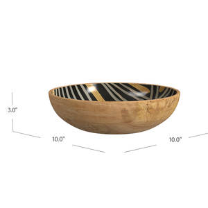 ชามสลัดไม้ทำด้วยมือสำหรับตกแต่งพร้อมพิมพ์เคลือบปรับแต่งได้และสร้างด้วยไม้มะม่วงสำหรับทุกการใช้งาน - Product Image 2