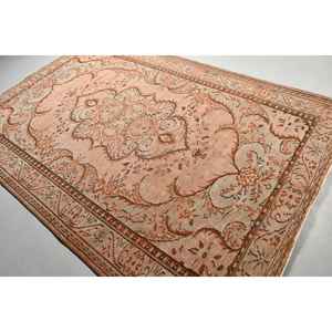 Alfombra Vintage de 6.1x9.3 pies, Alfombra Turca, Alfombra de Lana Ikat Marrón - Product Image 3