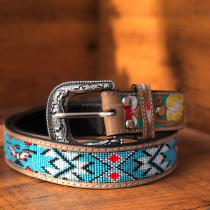 Nuevos Cinturones de Cuero Tallados a Mano con Cuentas Disponibles en Todos los Tamaños Diseño Occidental Moda Occidental Bohemia Estilo Vintage - Product Image 2