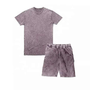 Logo personnalisé OEM Ensemble short et t-shirt délavé à l'acide pour hommes, deux pièces, vêtements d'été, vêtements de ville de haute qualité - Product Image 1