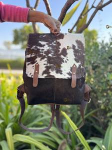Cowhide Fur Leather Classic Hot Sale <b>Backpacks</b> Leather <b>Backpack</b> Handmade <b>Backpacks</b> Unisex Multi Uses <b>Stylish</b> - Product Image 2