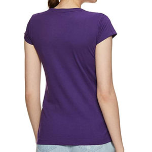 T-shirt d'été pour femme en coton 100% tricoté à col en V, manches courtes, streetwear, respirant, coupe ample, broderie, impression numérique - Product Image 6