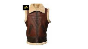 Veste d'extérieur pour homme en cuir véritable et fourrure marron, faite à la main, écologique, respirante, style décontracté hiver, cowboy, motard, western, 360g Champ King - Product Image 6