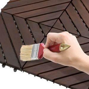 Tuile de pont à emboîtement en bois d'acacia FGW-08SRS facile à installer balcon/entrée/porte cour/décoration de jardin paysage et terrasse - Product Image 3