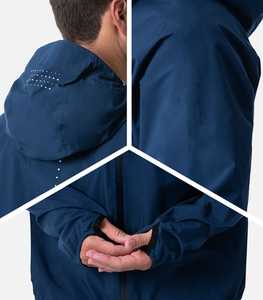 Comfortable Hooded Activewear Relaxed Fit Durable Waterproof Hooded Windbreaker For <b>Men</b> Musthave Breathable Zipper Windbreaker - Product Image 5