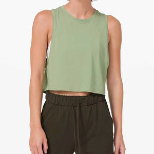 Precio barato transpirable superventas mujeres Crop Top calidad profesional 100% poliéster algodón Crop Top para mujeres Crop Tank Top - Product Image 3