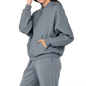Factory Wholesale Custom Plain <b>Women</b> Sweatsuit Set Breathable Casual Tracksuit with Hoodie and Sweat <b>Pants</b> for Autumn - Product Image 3