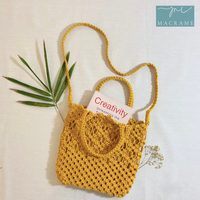 Buatan tangan Boho mewah Macrame Tote Bag untuk wanita unik Vintage gaya tas tangan