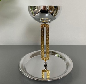 Service à condiments décoratif de luxe en métal argenté et doré, bols à noix, nouvelle arrivée, service à condiments fait à la main - Product Image 1