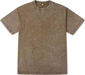 T-shirts pour hommes en coton lourd surdimensionné personnalisés, lavés à l'ancienne, 100% coton, t-shirt à manches courtes vierge, lavé à l'acide pour hommes - Product Image 1