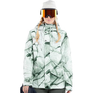 Chaqueta de esquí personalizada para mujer con tela impermeable Aislamiento térmico de impresión de logotipo de ajuste OEM y fabricación de etiquetas privadas - Product Image 4