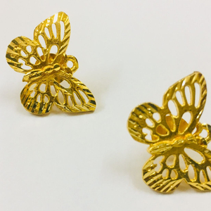 ต่างหูเม็ดกลมชุบทอง18K ทันสมัยสำหรับผู้หญิงเด็กผู้หญิงสำหรับงานแต่งงานของขวัญทำจากไทเทเนียมทองแดง - Product Image 2