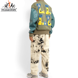 Best Quality In Different Design With Solid Color stylish <b>Leather</b> Wool <b>Jacket</b> Custom Made <b>Men</b> <b>Jacket</b> BY FM LOGAN SPORTS - Product Image 4