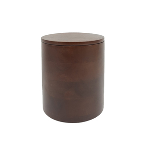 Caja de almacenamiento de madera redonda de diseño Premium con tapa Órgano de acabado natural moderno para utensilios de cocina Almacenamiento de alimentos de mesa - Product Image 4