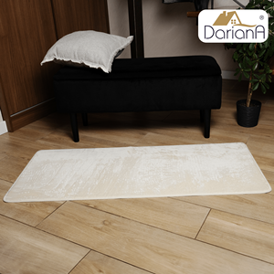 Tapis rectangulaire uni DarianA, tapis moderne à poils ras, antidérapant avec dos en caoutchouc, tapis de salon en polyester, épaisseur moyenne - Product Image 2