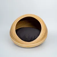 Bois de bambou enroulé bois naturel bambou filé lit pour animaux de compagnie fait à la main chat et chien maison OEM accepté