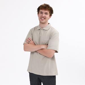 T-shirt de performance sportive 100% coton pour hommes manches courtes personnalisées avec tissu respirant gaufré couleur unie conception de col personnalisée - Product Image 3